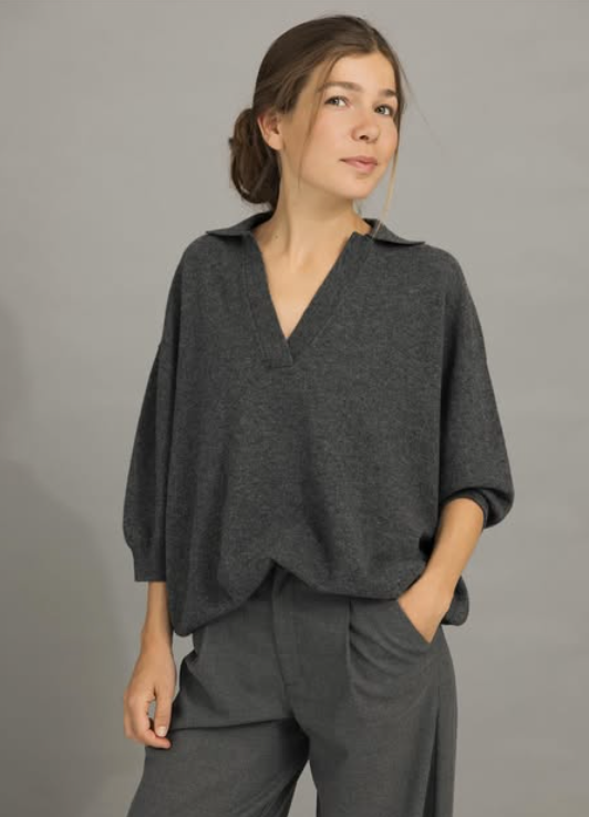 VIBEKE POLO - SLATE GRAY