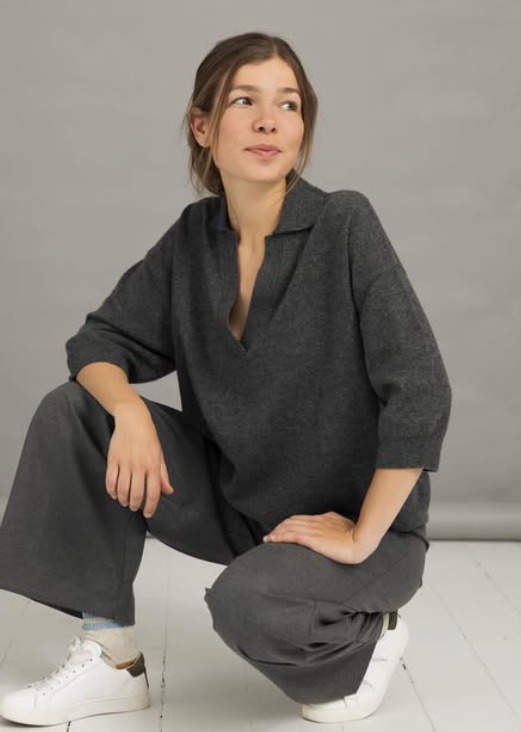 VIBEKE POLO - SLATE GRAY