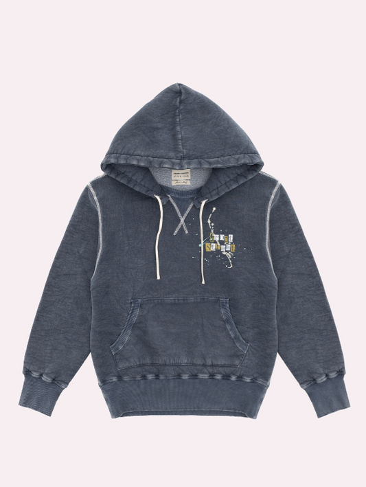 ATELIER DE PEINTRE HOODIE MARBLE - NAVY
