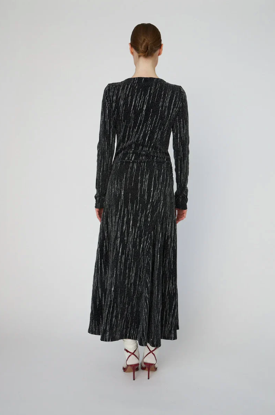 LUREX JERSEY MAXI DRESS - SILVER LUREX
