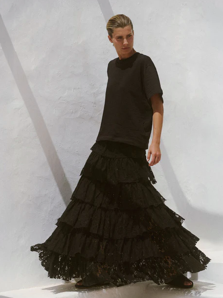 LACE UNTAMED SOUL SKIRT - BLACK