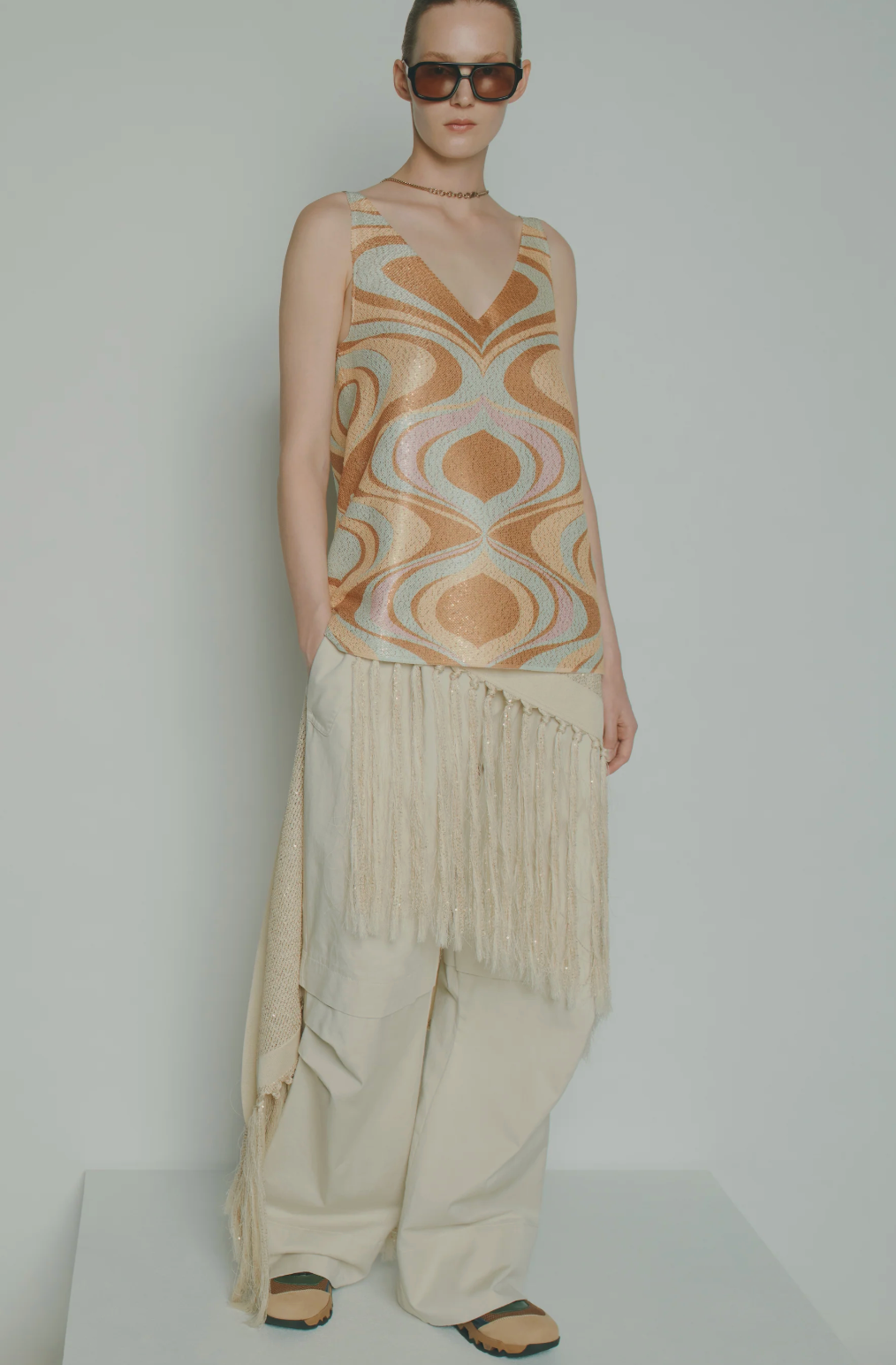 PAILLET STRIKKET TOP - MULTICOLOUR