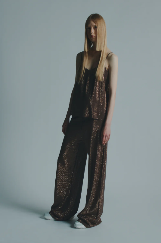 MICRO-STUDDED VISCOSE TOP - H6SP01