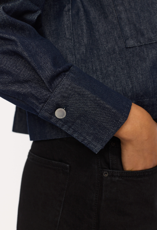 CROPPED SHIRT - 33104 - NAVY