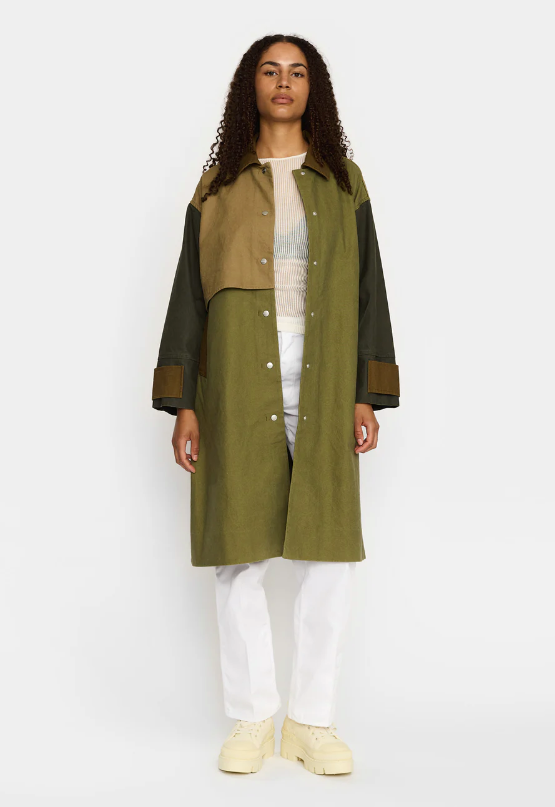 BLOCK TRENCHCOAT - 77350 - ARMY