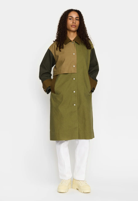 BLOCK TRENCHCOAT - 77350 - ARMY
