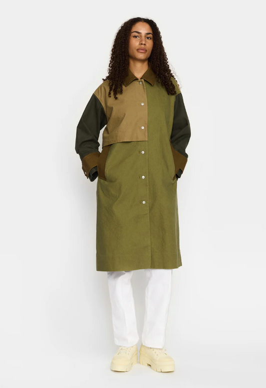 BLOCK TRENCHCOAT - 77350 - ARMY