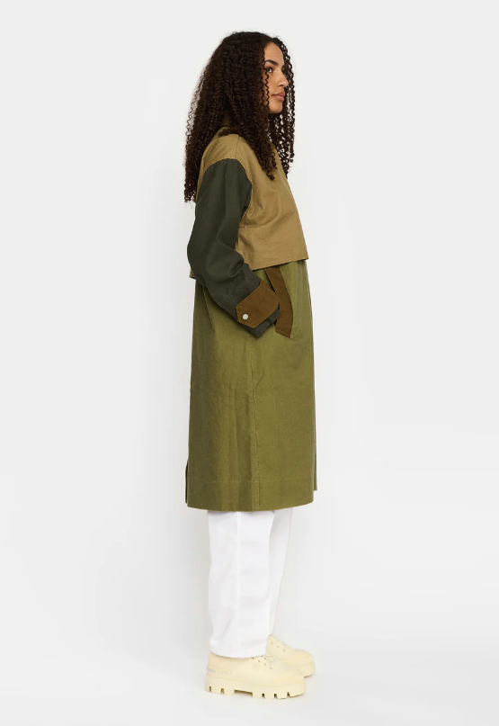 BLOCK TRENCHCOAT - 77350 - ARMY