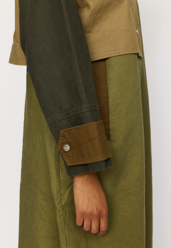 BLOCK TRENCHCOAT - 77350 - ARMY