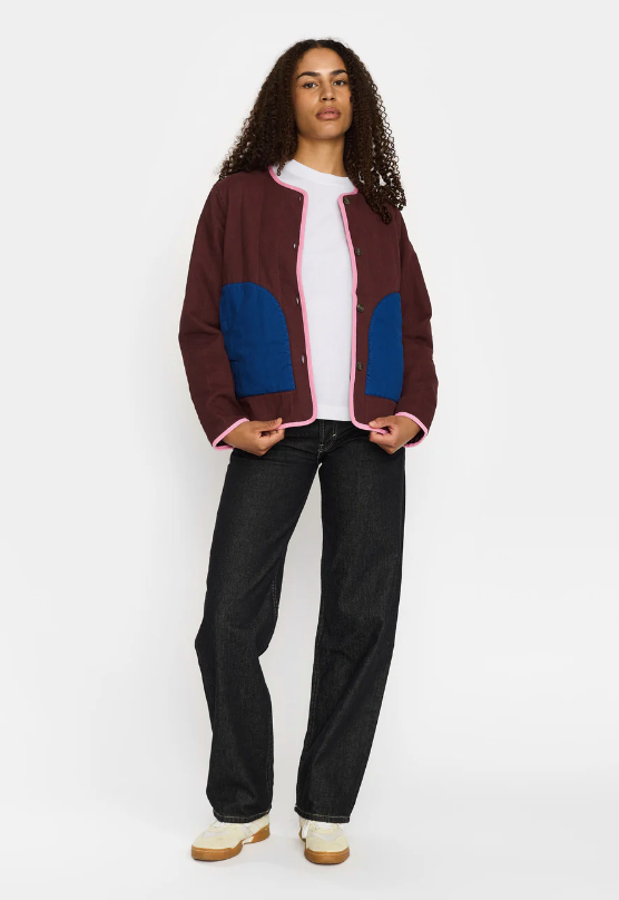 QUILTED JACKET - 77361 - BURGUNDY