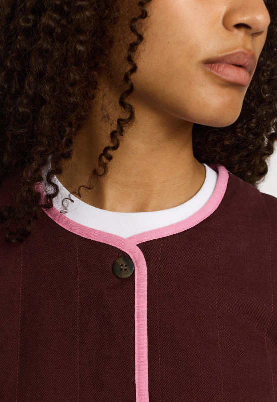 QUILTED JACKET - 77361 - BURGUNDY