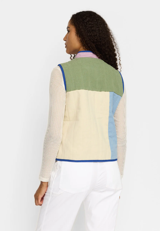 QUILTET PATCHWORK VEST - 77362 - LIGHTPURPLE