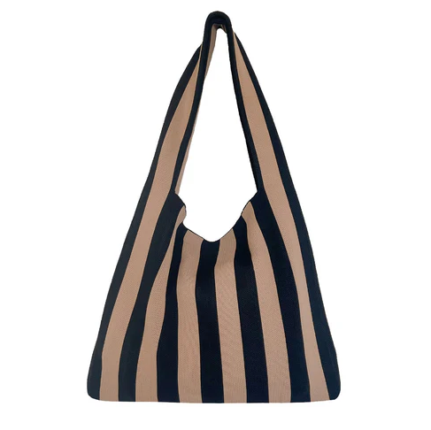 OLIVIA TASKE - SORT/BEIGE STRIBET