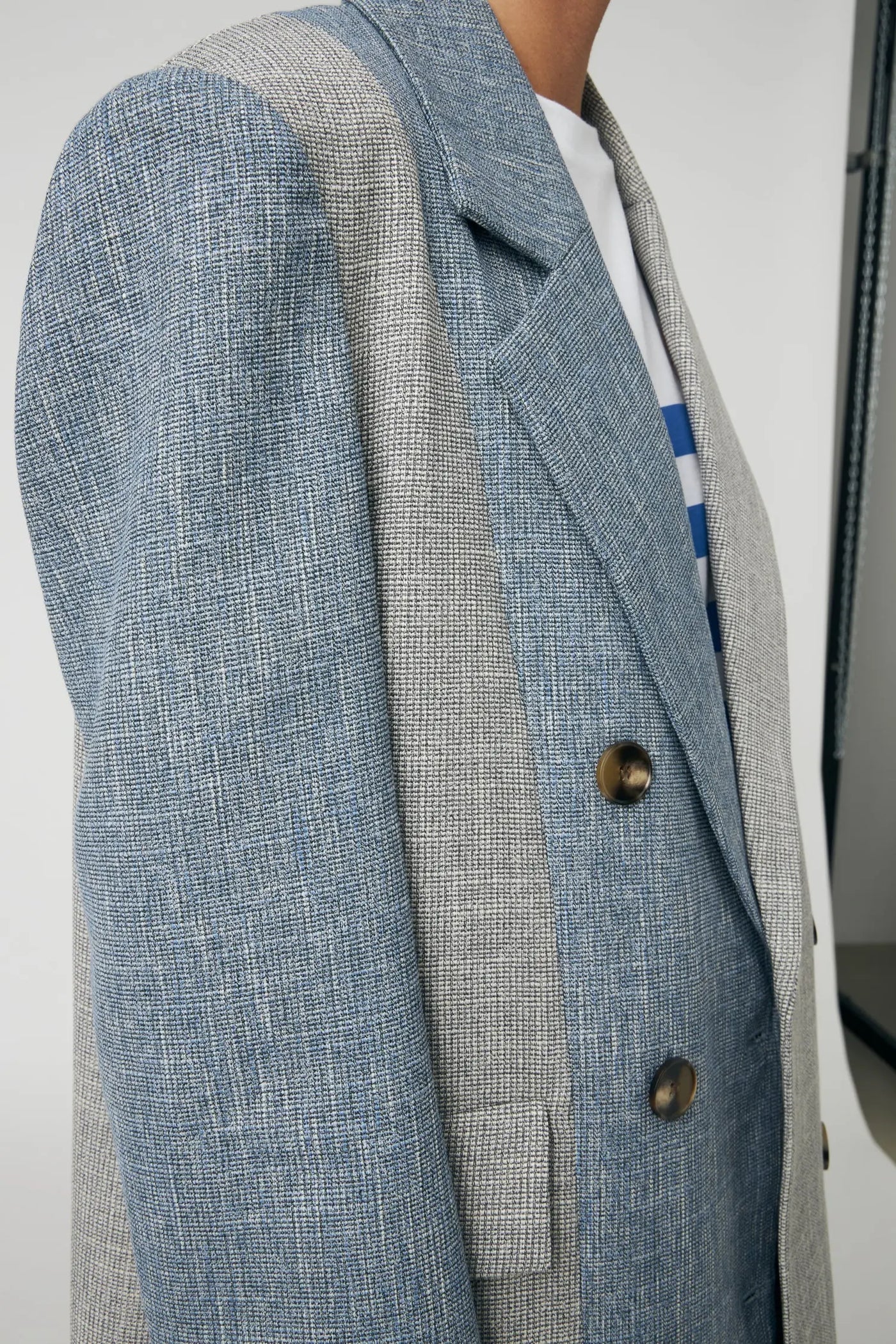 OVERSIZE STRIBET FRAKKE -