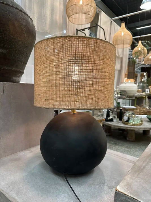 BORDLAMPE M/SKÆRM-THE GLOBE MOTHER EARTH RUSTIQUE