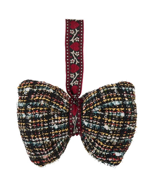 BOUCLE BOW ORANAMENT - BLACK