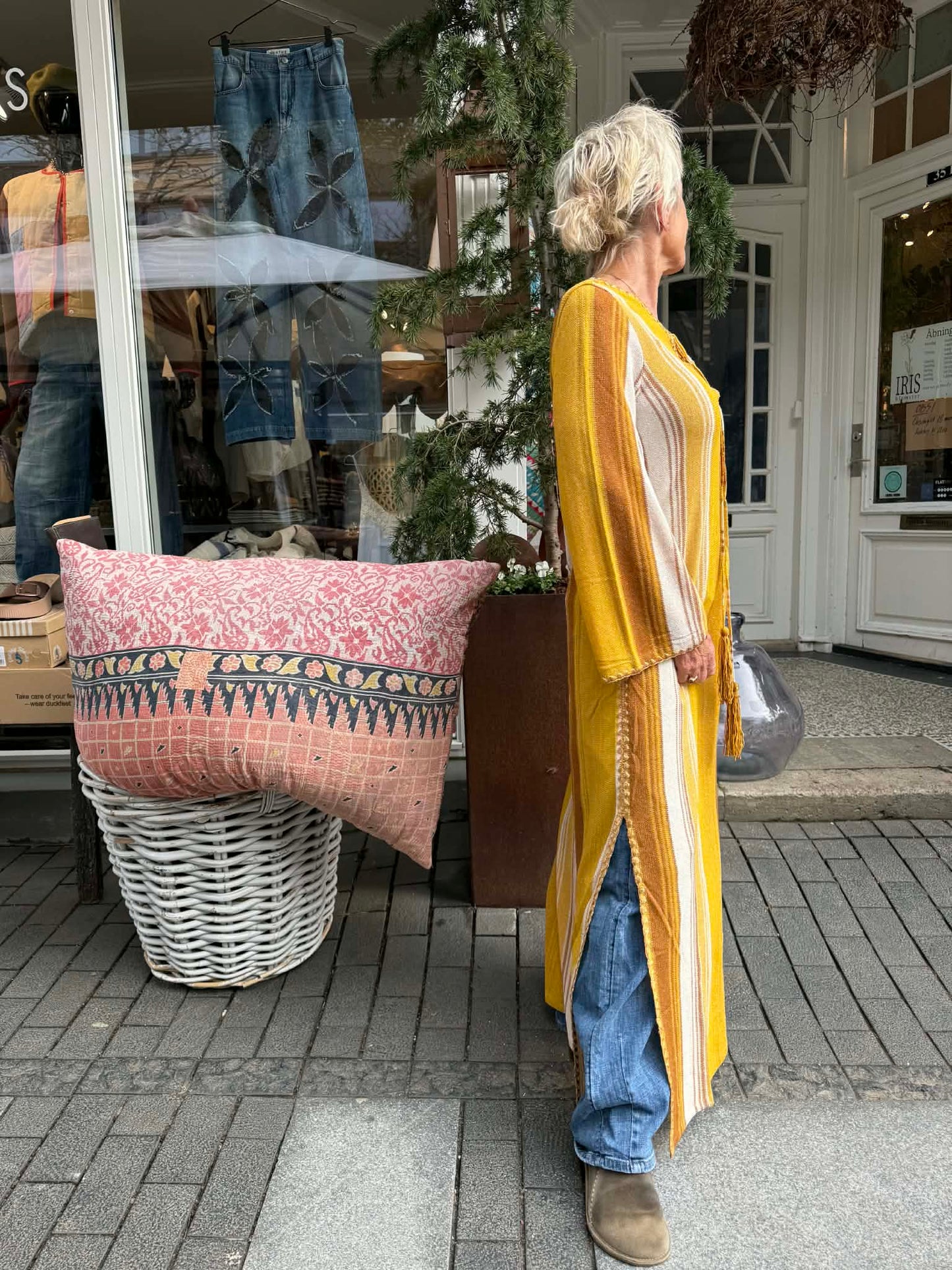 LAMÉ STOF KAFTAN DRESS - H6SB13 - PAPAIA AMBRA