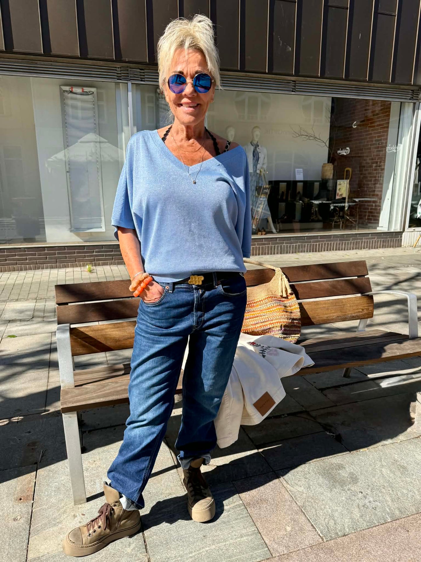 LAMÉ V-HALS TRØJE - H6SA07