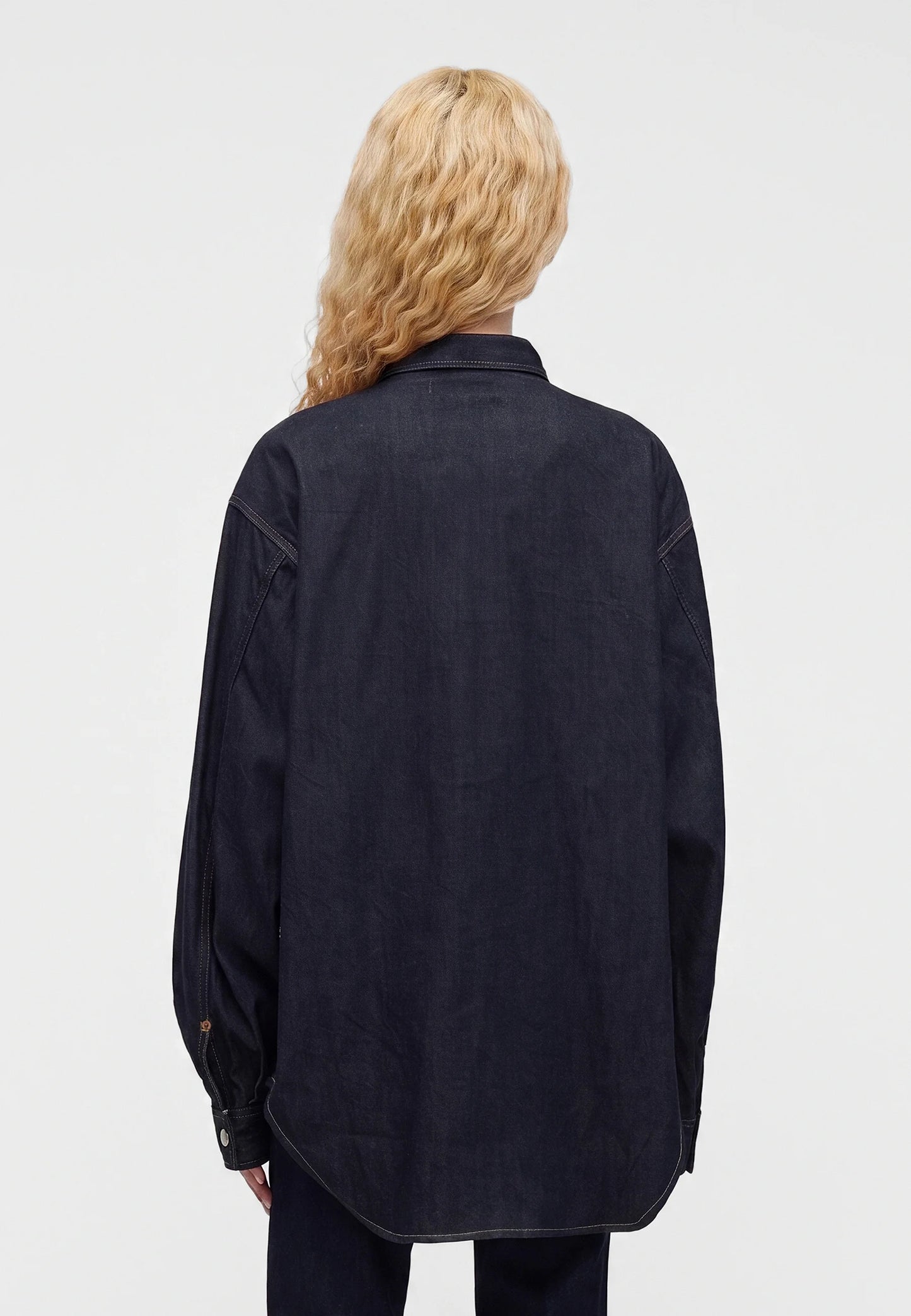 DENIM SKJORTE - OVERSIZE DARK BLUE