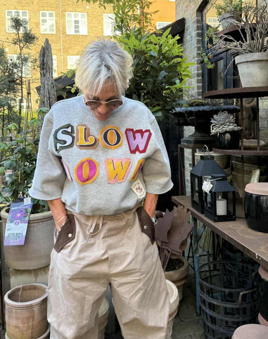 CRAZY LOGO SHORT-SLEEVES SWEATSHIRT