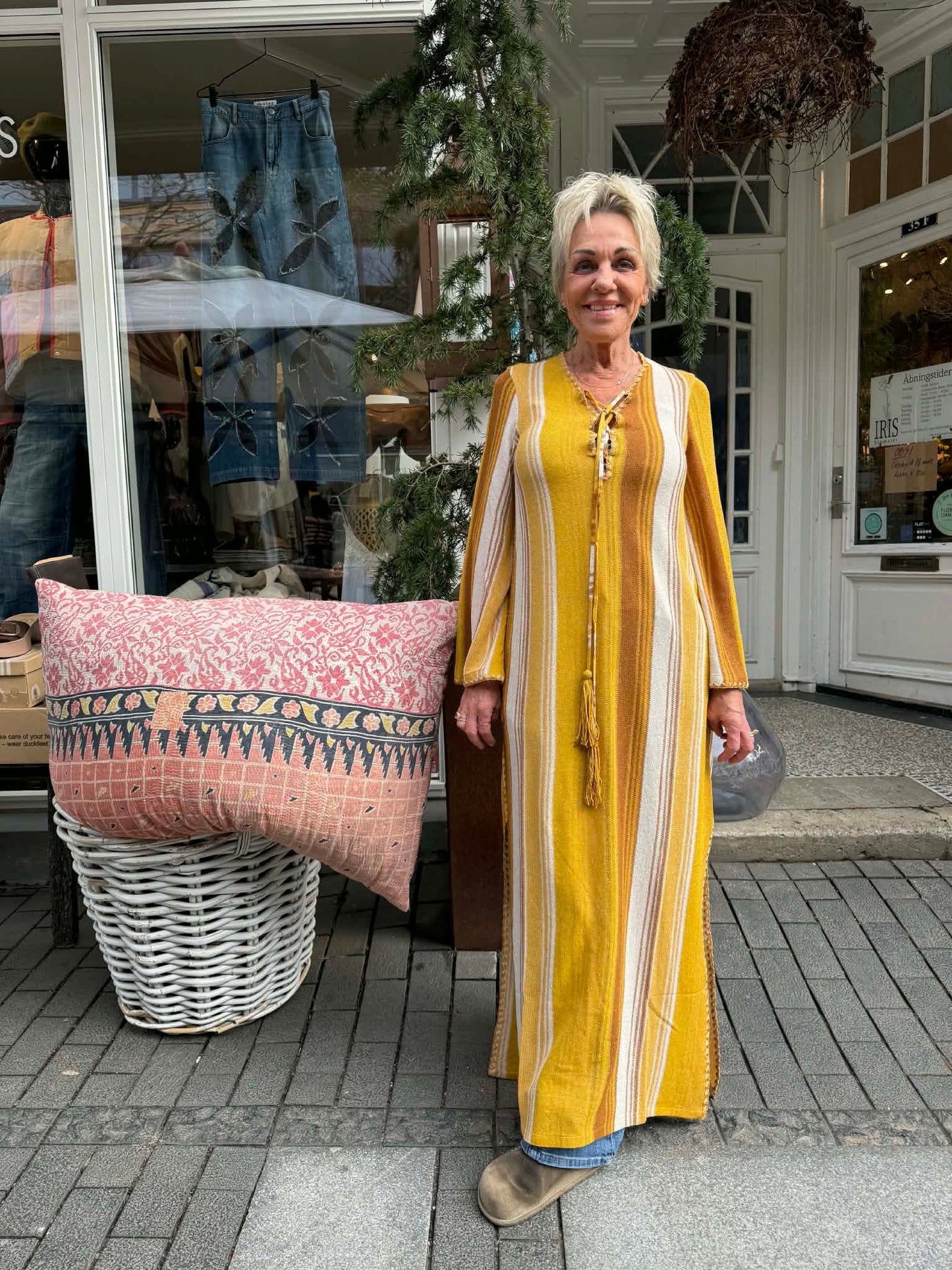 LAMÉ STOF KAFTAN DRESS - H6SB13 - PAPAIA AMBRA