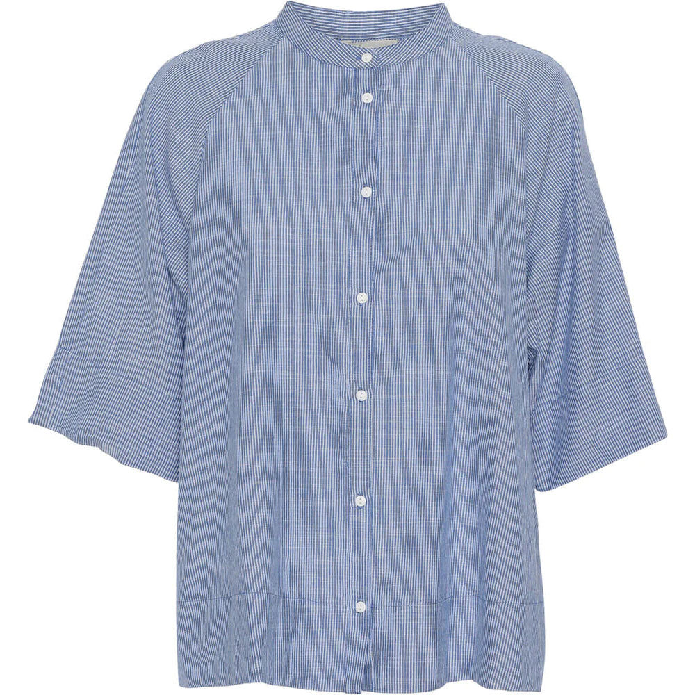 bu Dhabi Skjorte - Medium Blue Stripe